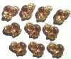 10 17mm Transparent Rose and Gold Elephant Beads